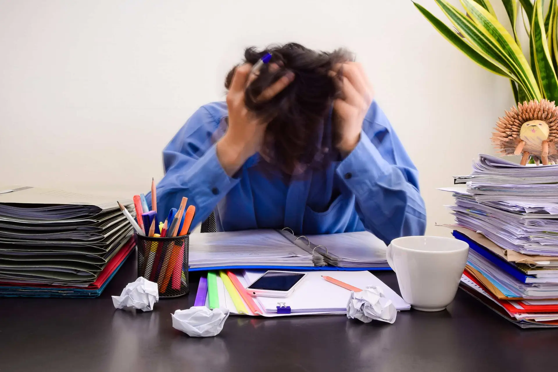 Man experiencing stress and Burnout